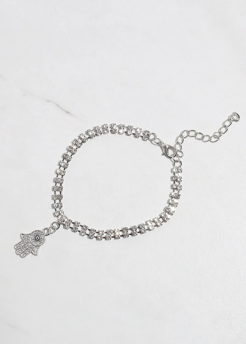 Rhinestone Hamsa Hand Bracelet