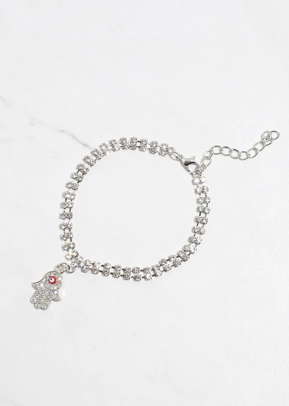 Rhinestone Hamsa Hand Bracelet