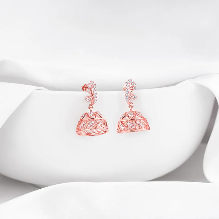 Rose Gold Ajmer Jhumki Earrings