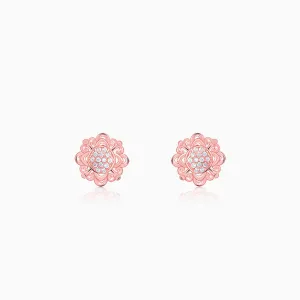 Rose Gold Bergenia Filigree Earrings