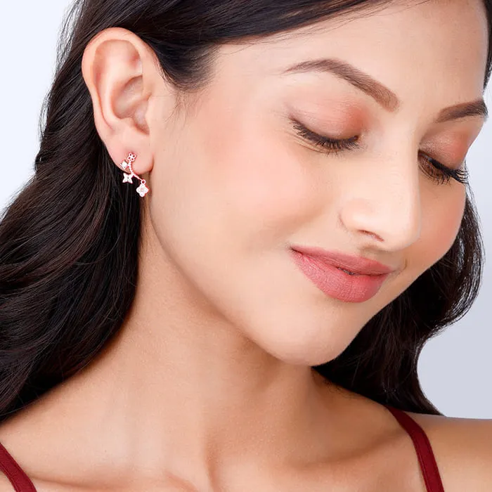 Rose Gold Charm Dangle Earrings