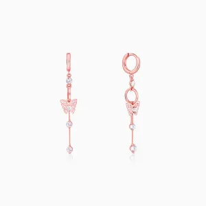 Rose Gold Charming Butterfly Earrings