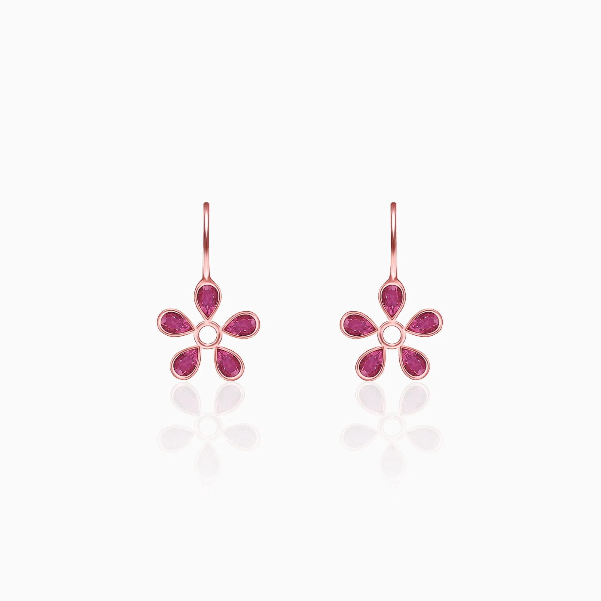 Rose Gold Cherry Blossom Earrings