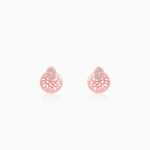 Rose Gold Circular Drop Filigree Earrings