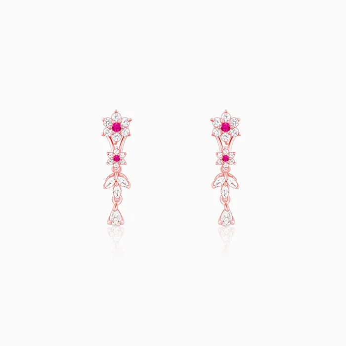 Rose Gold Classic Floral Earrings