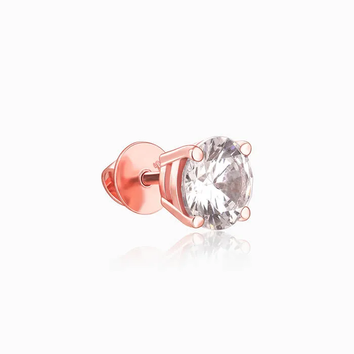Rose Gold Classic Zircon Earrings