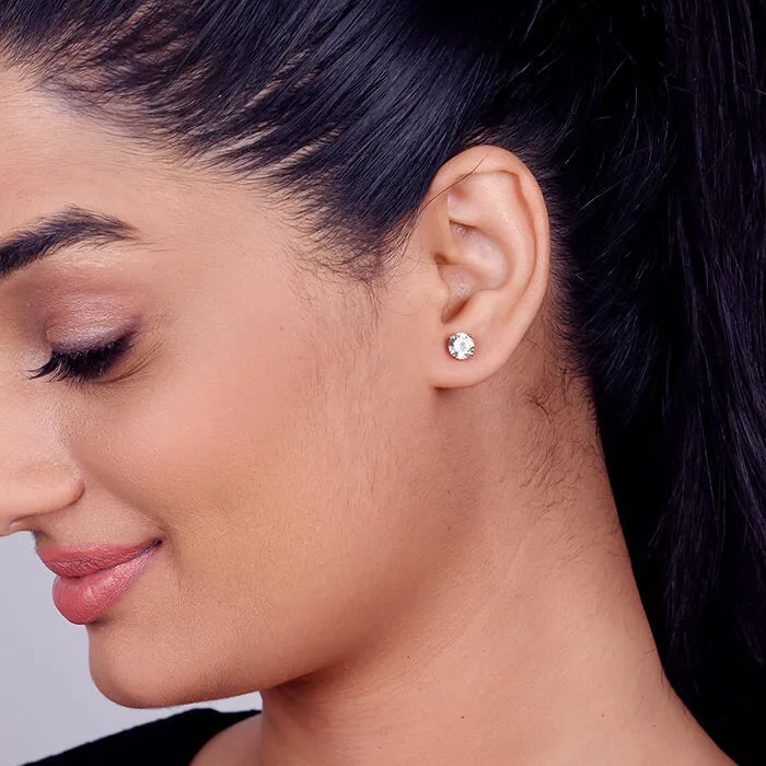Rose Gold Classic Zircon Earrings