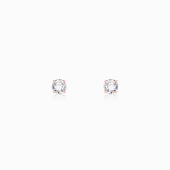 Rose Gold Classic Zircon Earrings