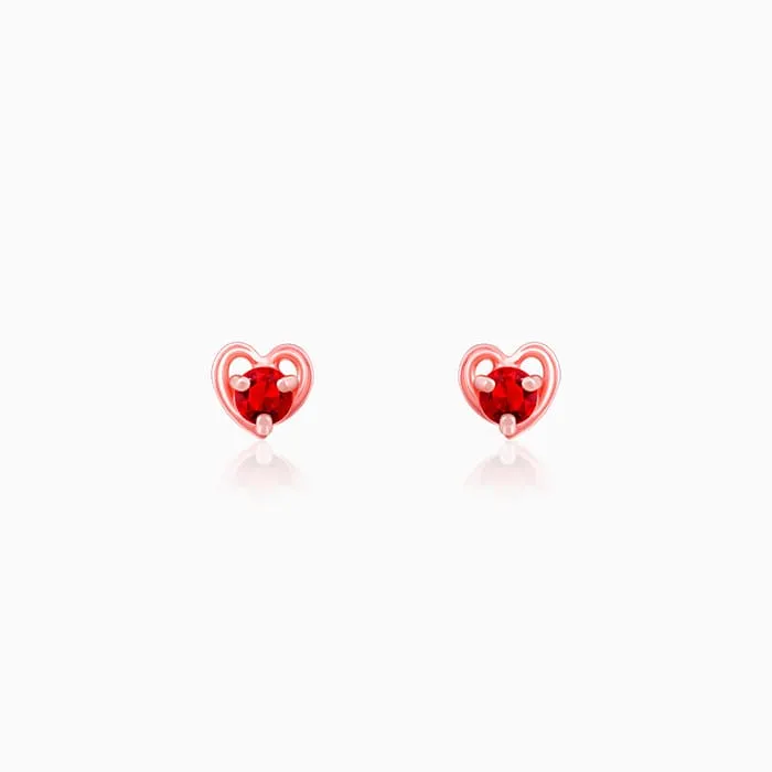 Rose Gold Cute Love Studs