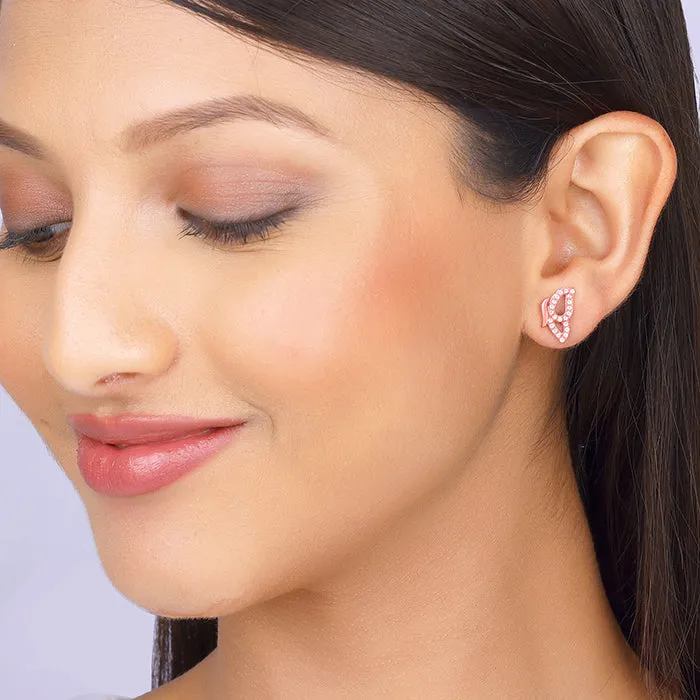 Rose Gold Dazzling Butterfly Earrings