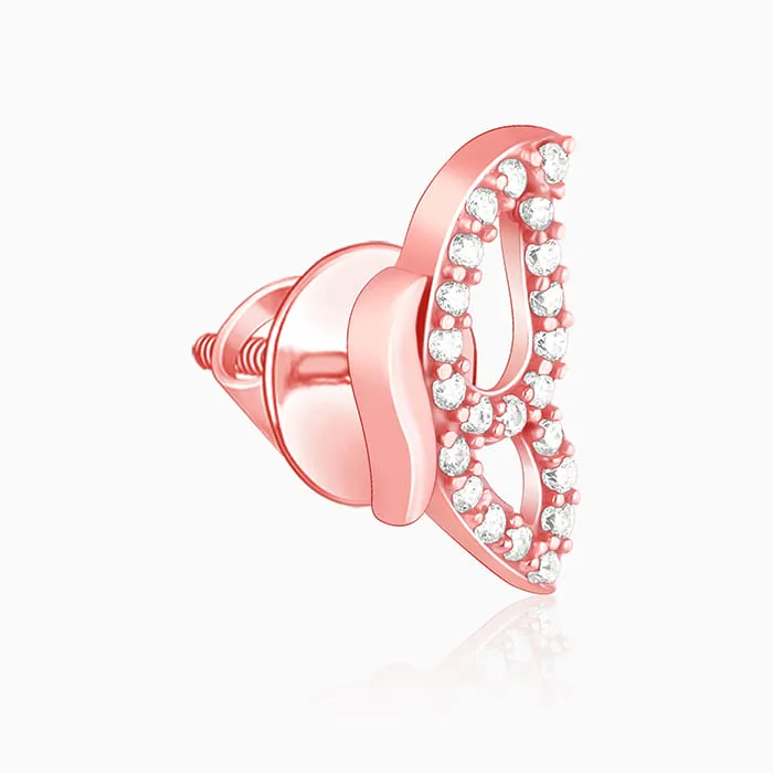 Rose Gold Dazzling Butterfly Earrings