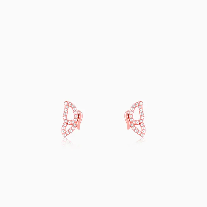 Rose Gold Dazzling Butterfly Earrings