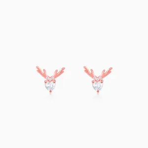 Rose Gold Deer Sparkle Earrings