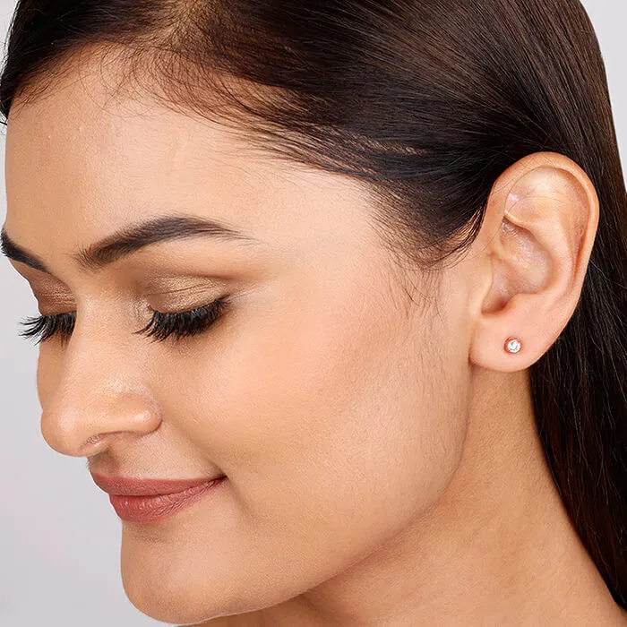 Rose Gold Dreamy Crush Dainty Stud Earrings