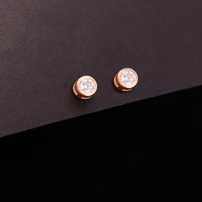 Rose Gold Dreamy Crush Dainty Stud Earrings