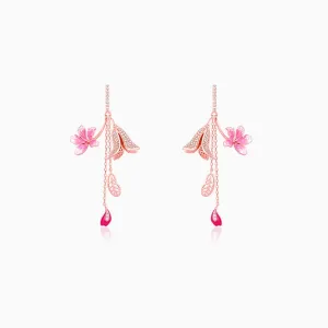 Rose Gold Ebony Whimsy Dangler Earrings
