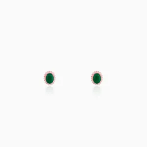 Rose Gold Evergreen Halo Studs