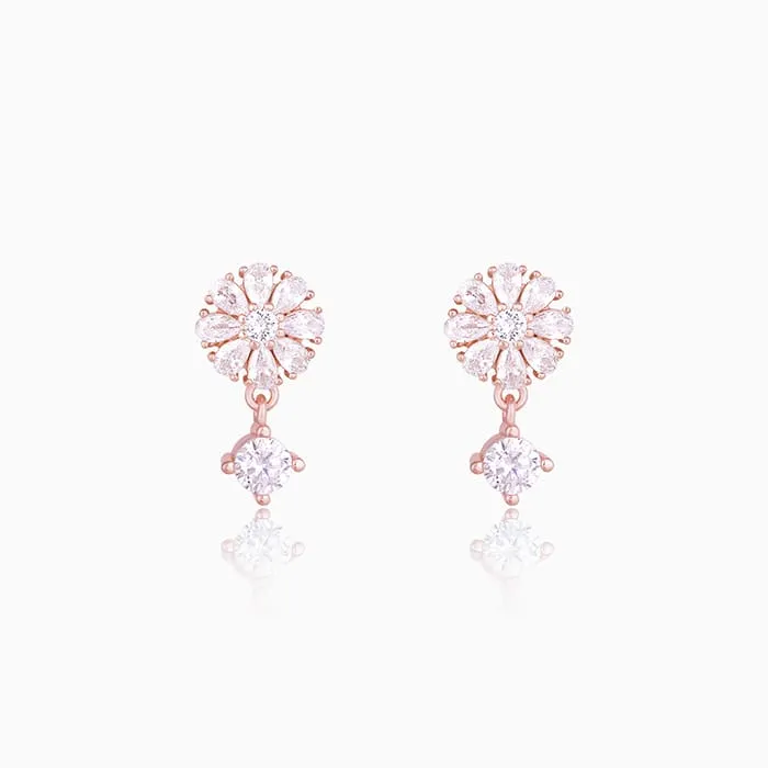 Rose Gold Floral Earrings