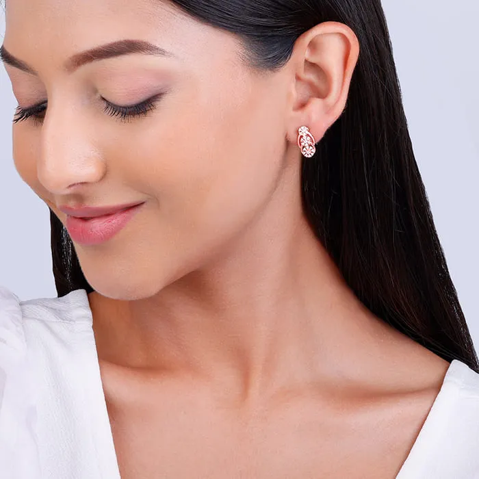 Rose Gold Floral Edifice Earrings