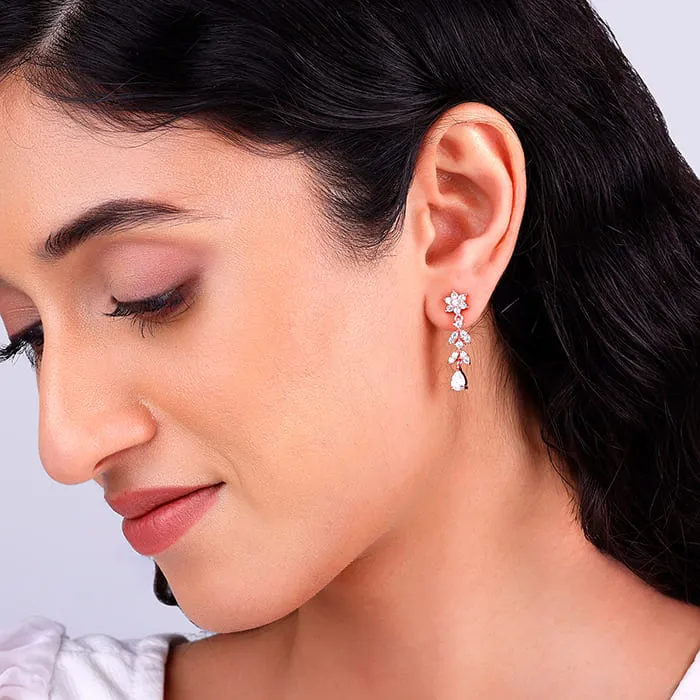 Rose Gold Floral Splurge Earrings