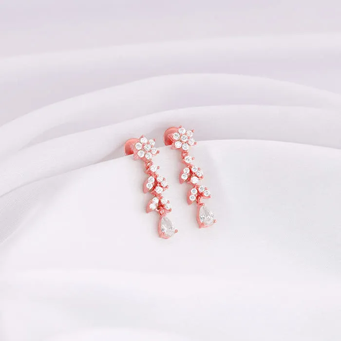 Rose Gold Floral Splurge Earrings