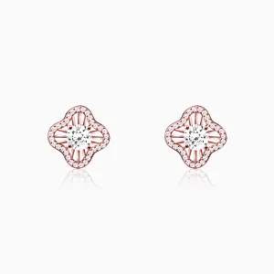 Rose Gold Flower Blossom Earrings
