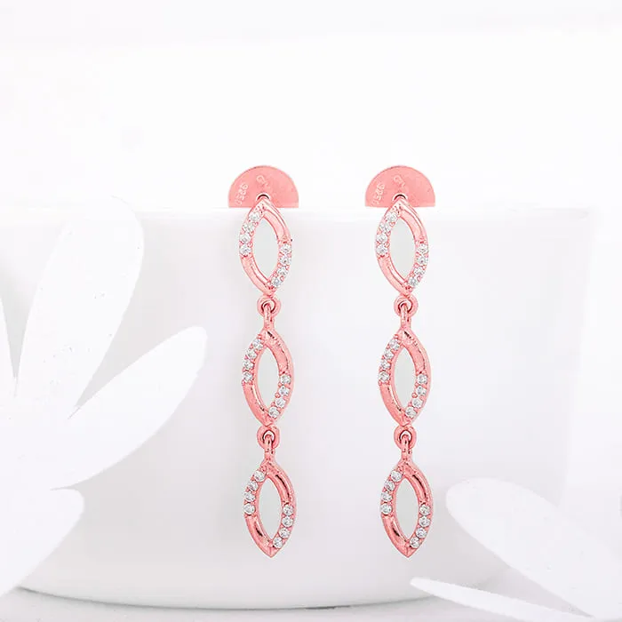 Rose Gold Glamourous Ovella Earrings