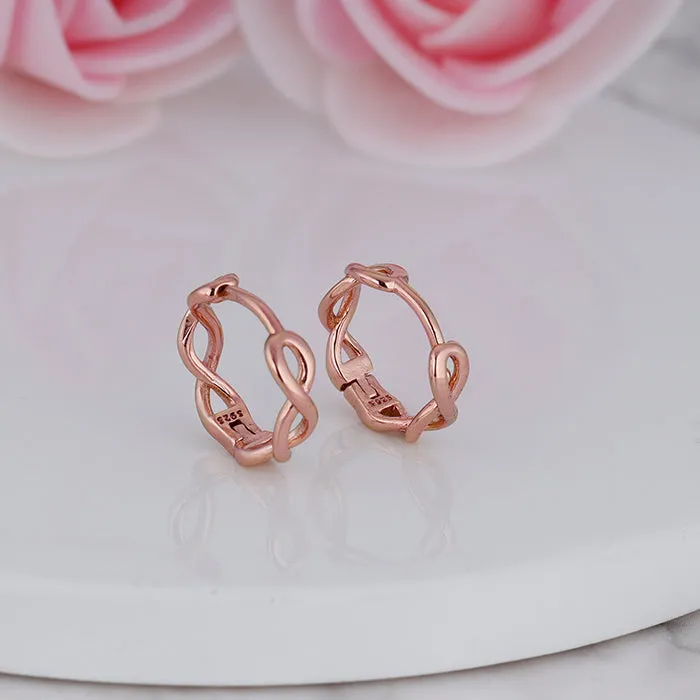 Rose Gold Infinite Loop Earrings