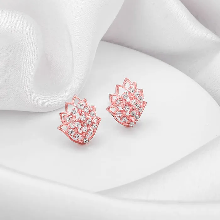 Rose Gold Lotus Radiance Earrings