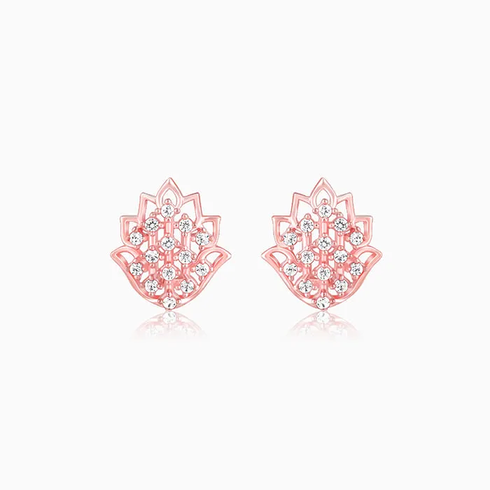 Rose Gold Lotus Radiance Earrings