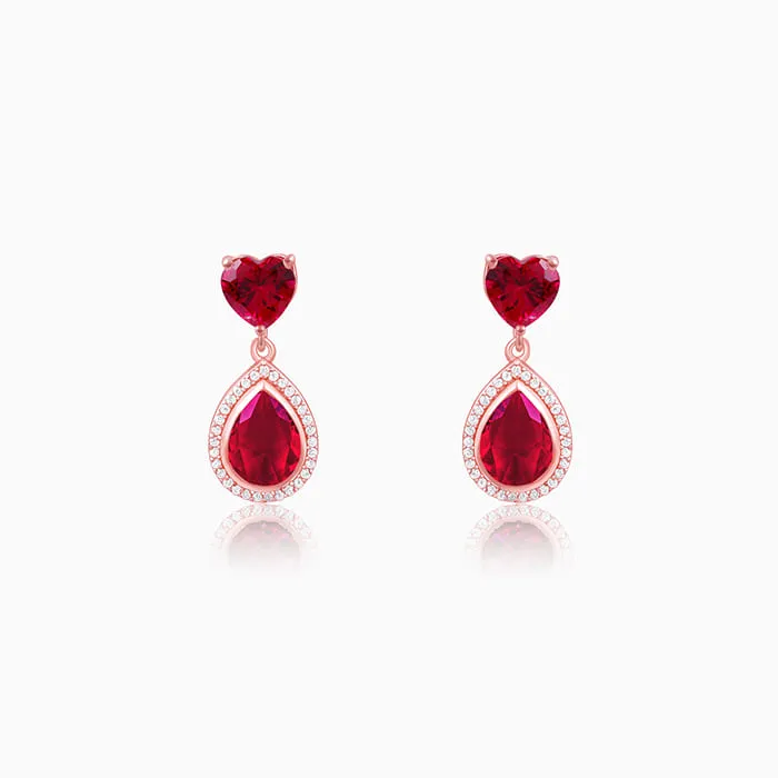 Rose Gold Love in Pink Earrings