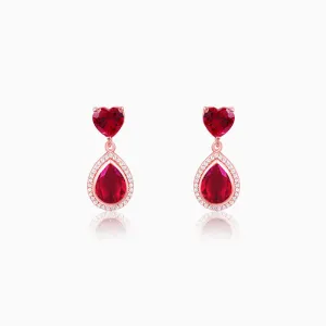 Rose Gold Love in Pink Earrings