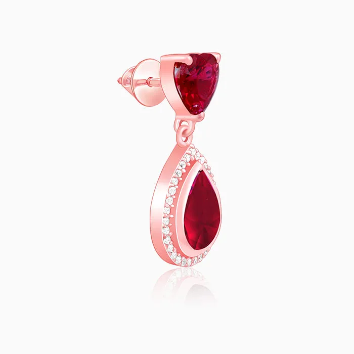 Rose Gold Love in Pink Earrings