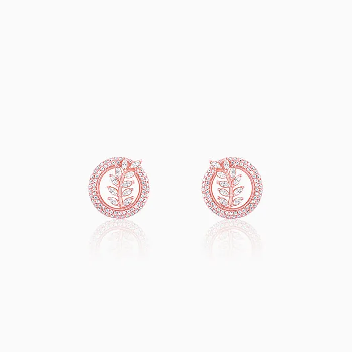 Rose Gold Lush Leaf Earrings