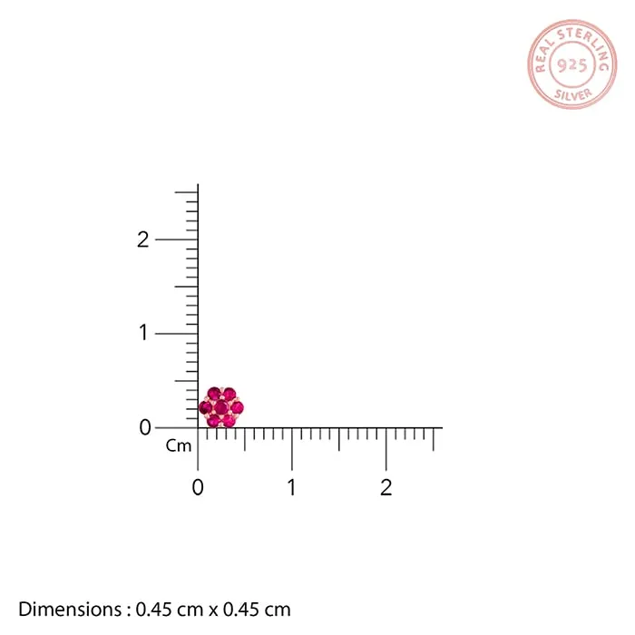 Rose Gold Magenta Flower Stud Kids Earrings