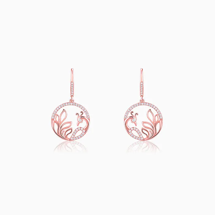 Rose Gold Mayura Hoop Earrings