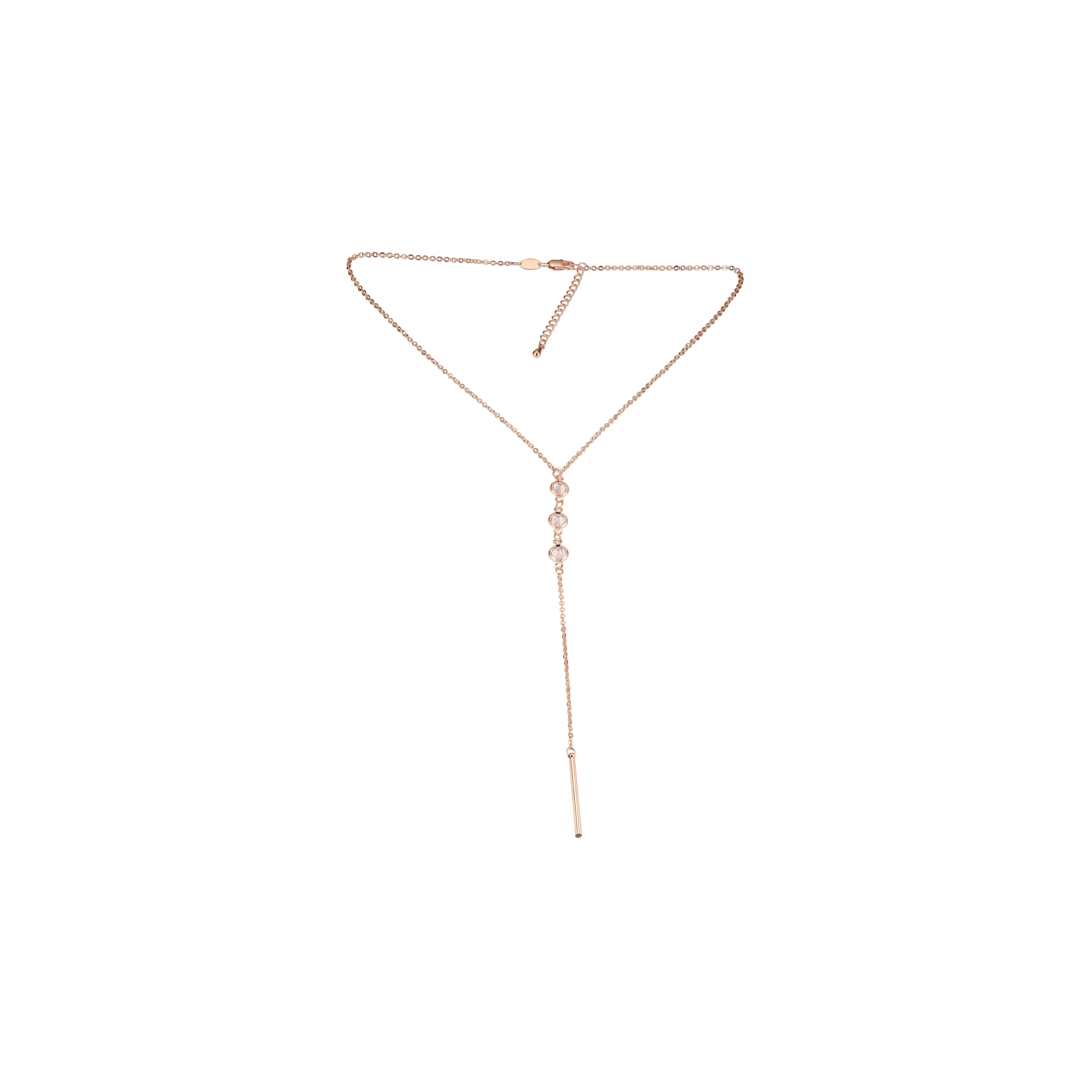 Rose Gold necklace with 3 white stone