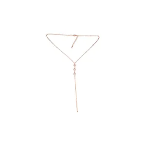 Rose Gold necklace with 3 white stone