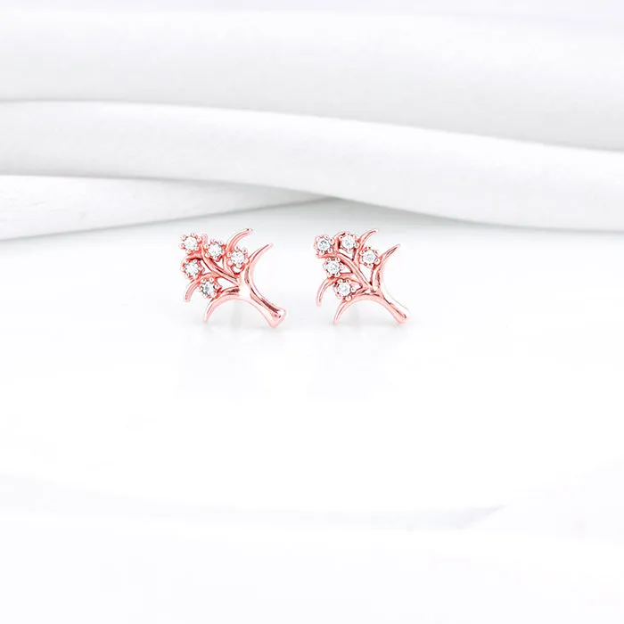 Rose Gold Neem Tree Earrings