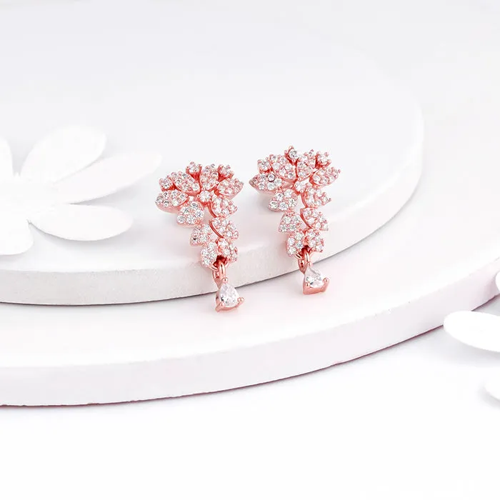Rose Gold Party Wear Earrings