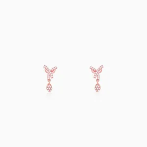Rose Gold  Pear Drops Earrings