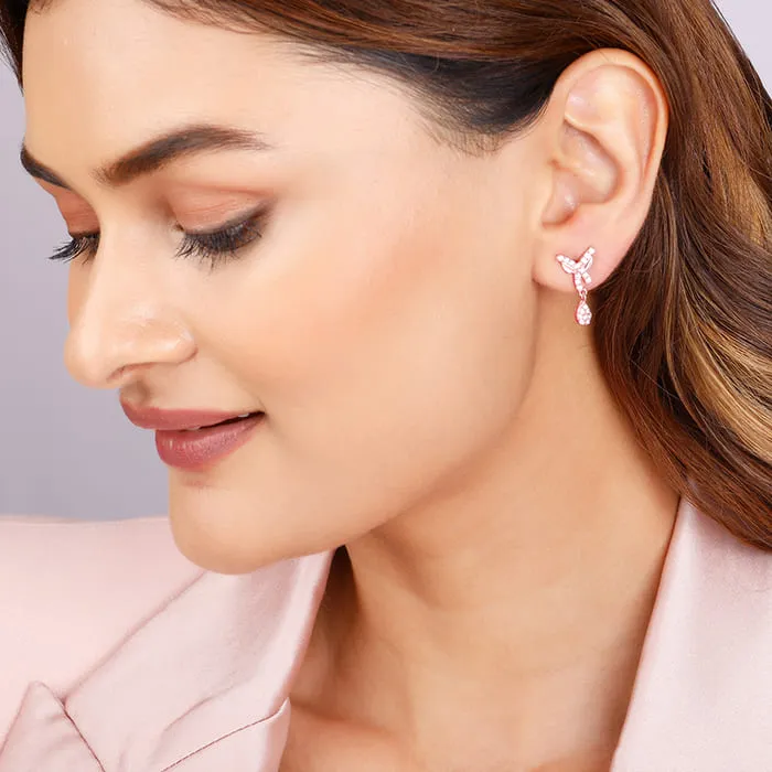 Rose Gold  Pear Drops Earrings