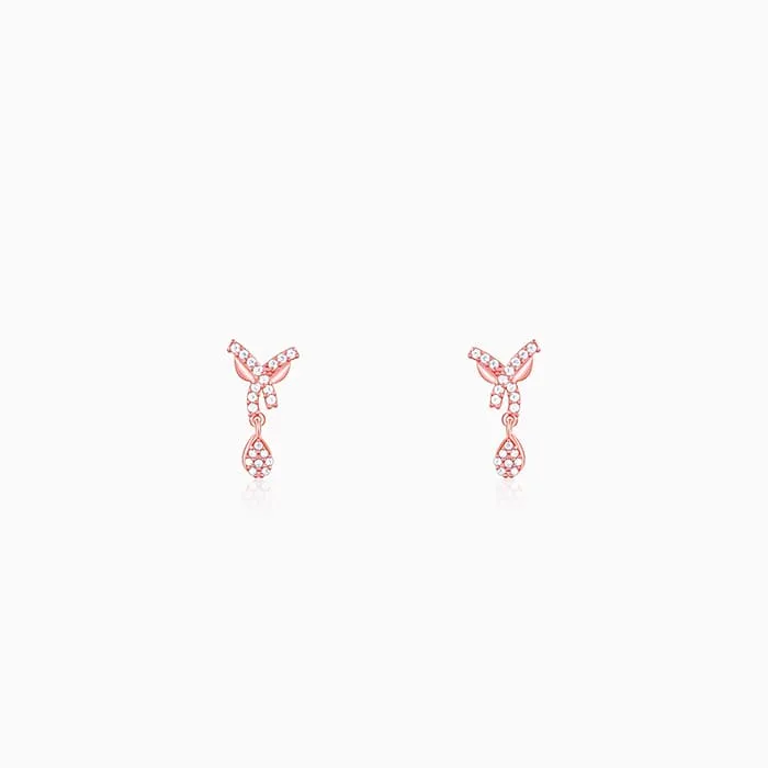 Rose Gold  Pear Drops Earrings