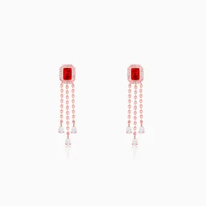 Rose Gold Raining Love Earrings