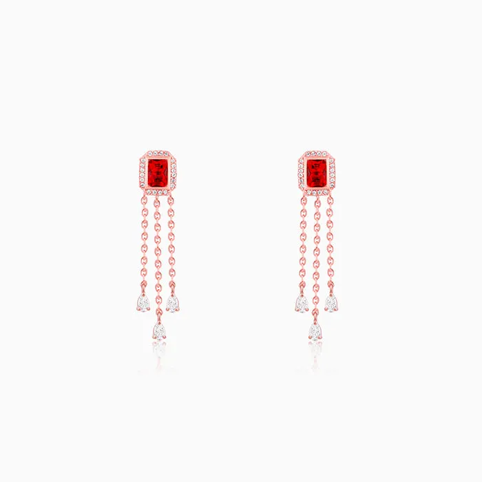 Rose Gold Raining Love Earrings