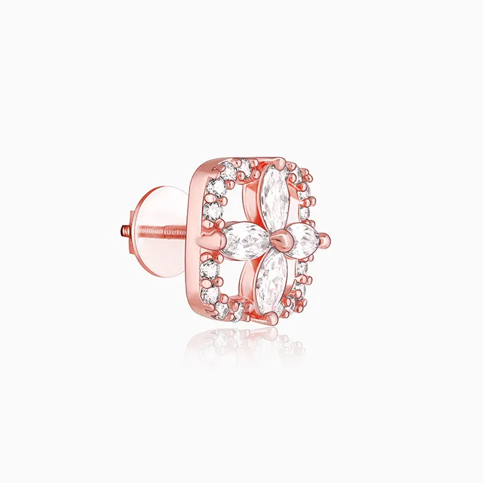Rose Gold Shimmer Stud Earrings