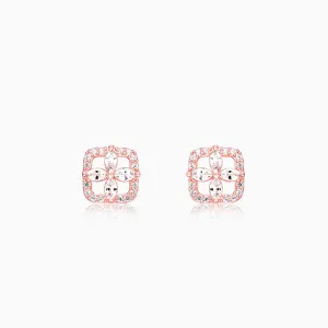 Rose Gold Shimmer Stud Earrings