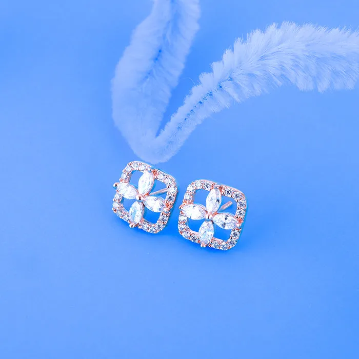 Rose Gold Shimmer Stud Earrings
