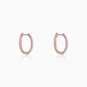 Rose Gold Shining Hoop Earrings