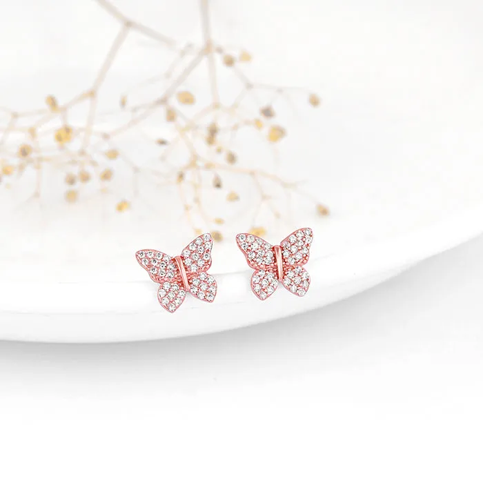Rose Gold Skipper Butterfly Earrings